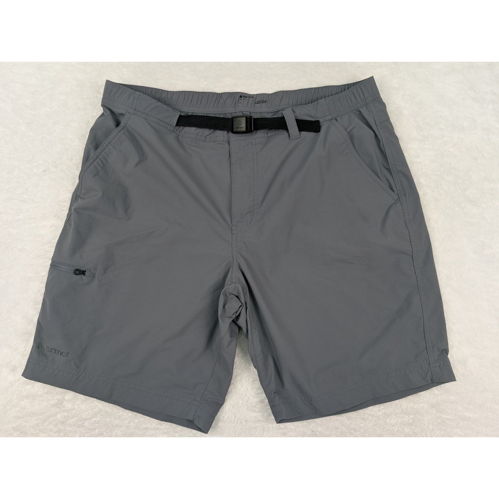 Marmot Shorts Men's 38 x 8 Gray Performance Belted Outdoor Nylon Stretch